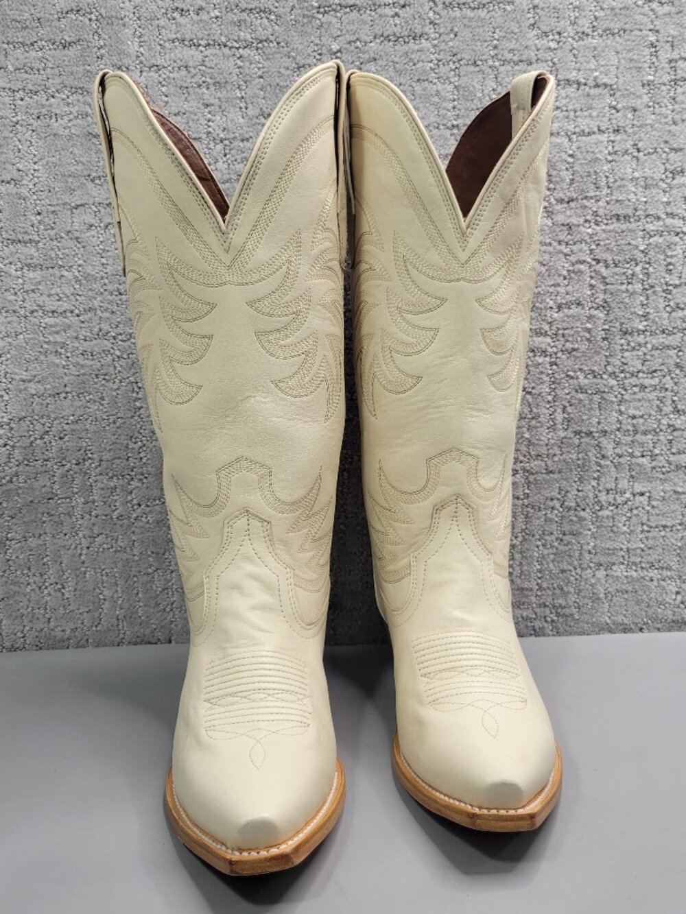 Tecovas The Annie Women's Size US 7.5B Bone Cowhide Leather Cowgirl Boots